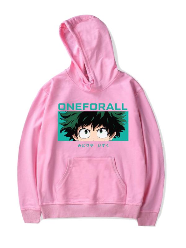 Manga My Hero Academia Pink Deku Printed Hoodie