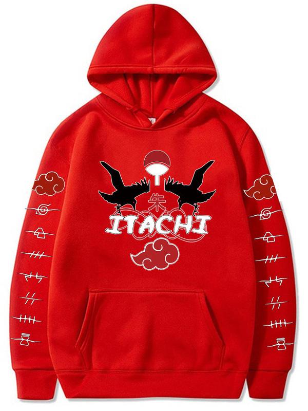 Anime Naruto Uchiha Itachi Printed Hoodie Long Sleeves Pullover