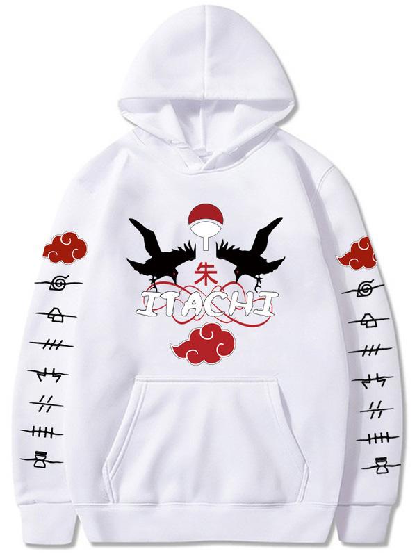 Anime Naruto Uchiha Itachi Printed Hoodie Long Sleeves Pullover