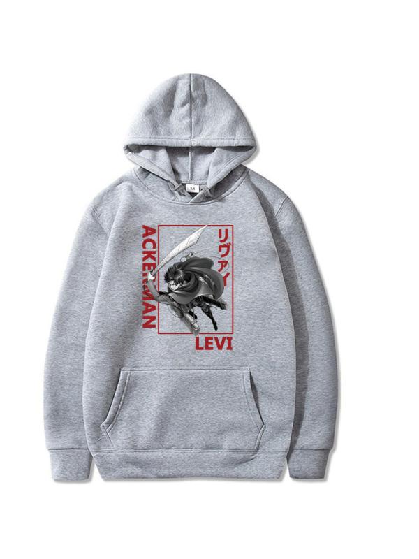 Attack on Titan Levi Ackerman Printed Anime Hoodies Unisex Casual Sportshirts
