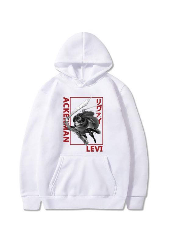 Attack on Titan Levi Ackerman Printed Anime Hoodies Unisex Casual Sportshirts