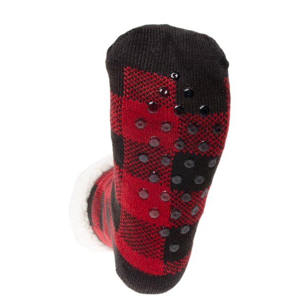 Loritta 2 Pack Womens Thick Knit Sherpa Fleece Slipper Socks Grippers