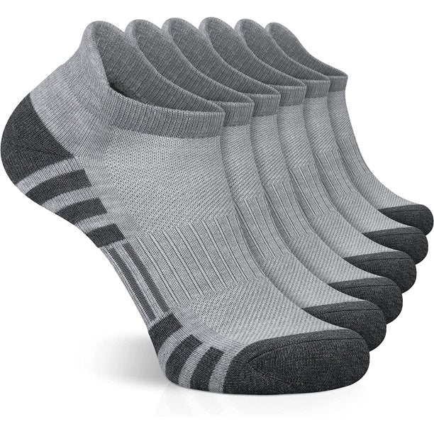 Loritta 12 Pairs Mens Ankle Athletic Running Socks, Cushioned Breathable Low Cut Sports Tab Socks for Men