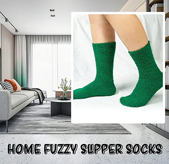 Loritta 6 Pairs Men Fuzyy Socks Warm Soft Fluffy Winter Slippers Socks