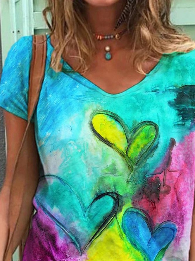 short-sleeve-paneled-cotton-v-neck-casual-t-shirts-img-show