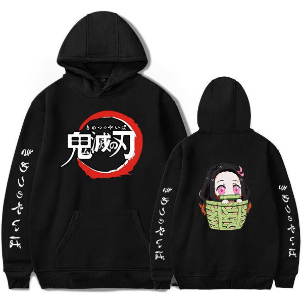 Demon Slayer Nezuko Black Printed Hoodies