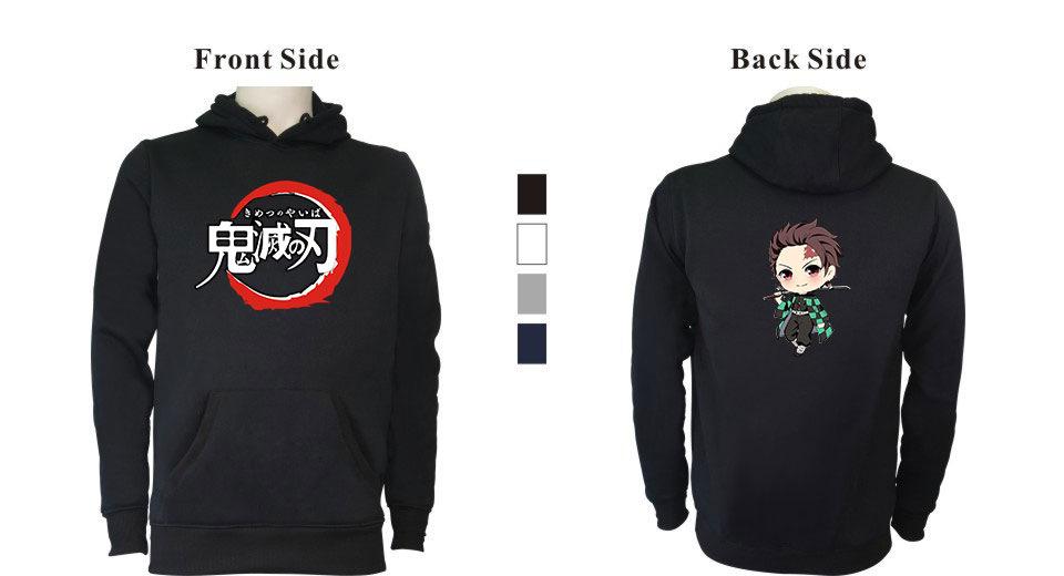 Anime Demon Slayer Tanjiro Kamado Printed Hoodie Streetwears Unisex Pullovers