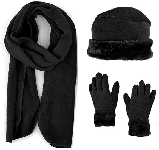Loritta Women's Warm Fleece Winter Women's Hat and Glove Set Hats Gloves Scarves for Women