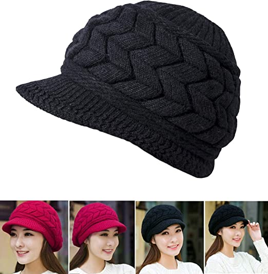 2 Pack Women Winter Warm Knit Hat Slouchy Beanie Cap
