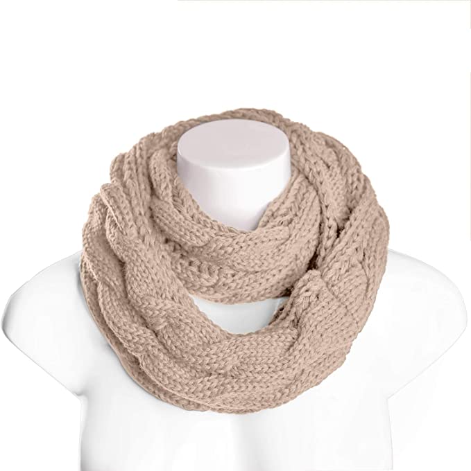 Loritta Winter Warm Knitted Scarf Beanie Hat and Gloves Set Men & Women's Soft Stretch Hat Scarf and Mitten Set
