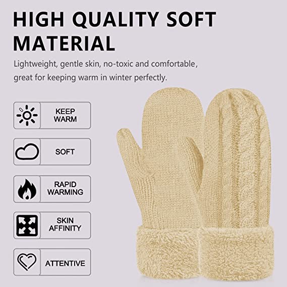 Loritta Women Leather Gloves Touchscreen Warm Plain Gloves- Touch Screen Texting for Phone