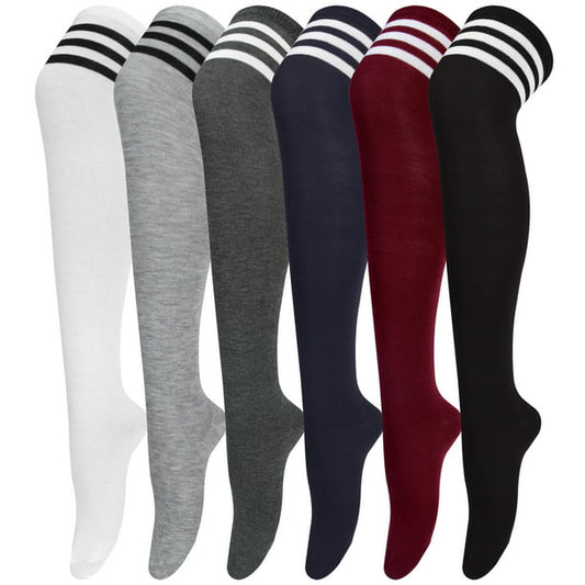 Loritta 6 Pairs Womens Thigh High Socks, Over the Knee High Socks for Women