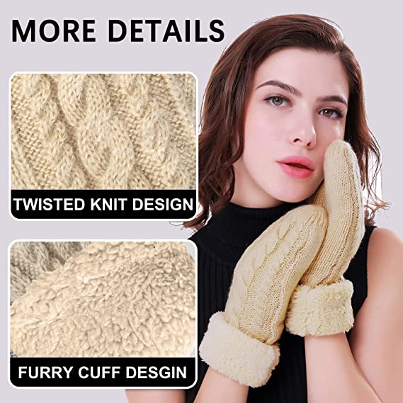 Loritta Women Leather Gloves Touchscreen Warm Plain Gloves- Touch Screen Texting for Phone