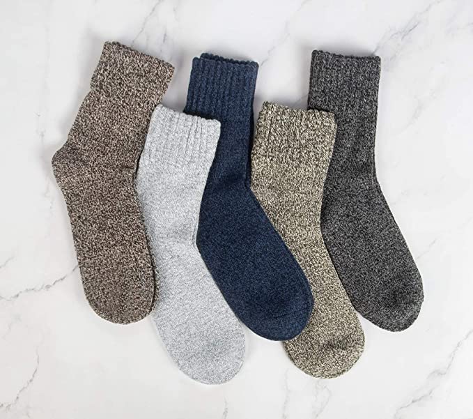 Womens Winter Socks Warm Thick Knit Wool Soft Vintage Casual Crew Socks