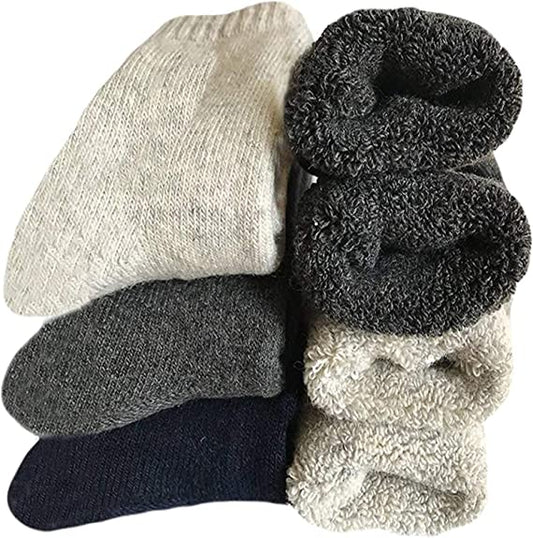 Mens Heavy Thick Wool Socks - Soft Warm Comfort Winter Crew Socks