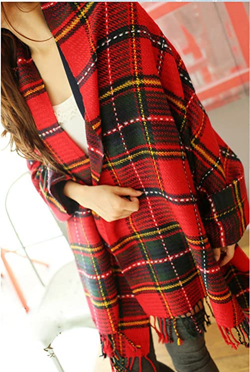 Loritta Women's Fashion Long Shawl Big Grid Winter Warm Lattice Large Scarf