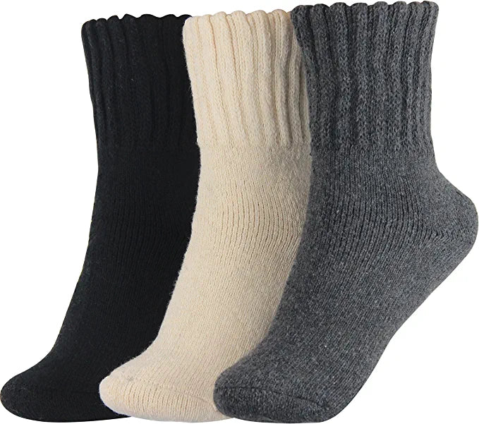Loritta Womens Winter Boots Socks Thick Warm Cozy Crew Socks Solid Color Gifts