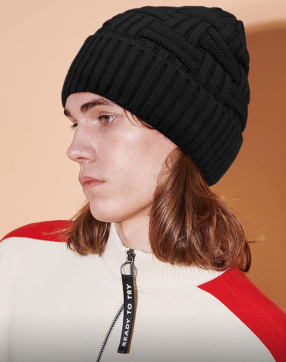 Winter Hat Warm Knitted Wool Thick Baggy Slouchy Beanie Skull Cap