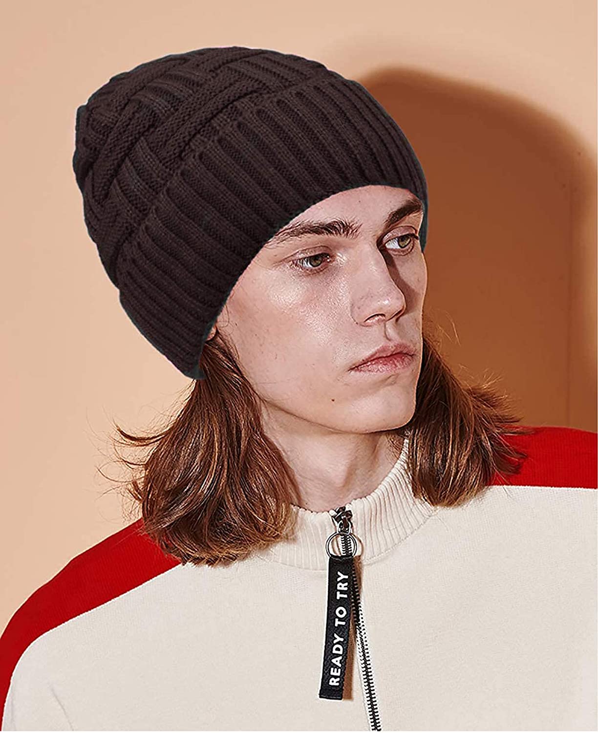 Winter Warm Knitted Wool Thick Baggy Slouchy Beanie Skull Cap