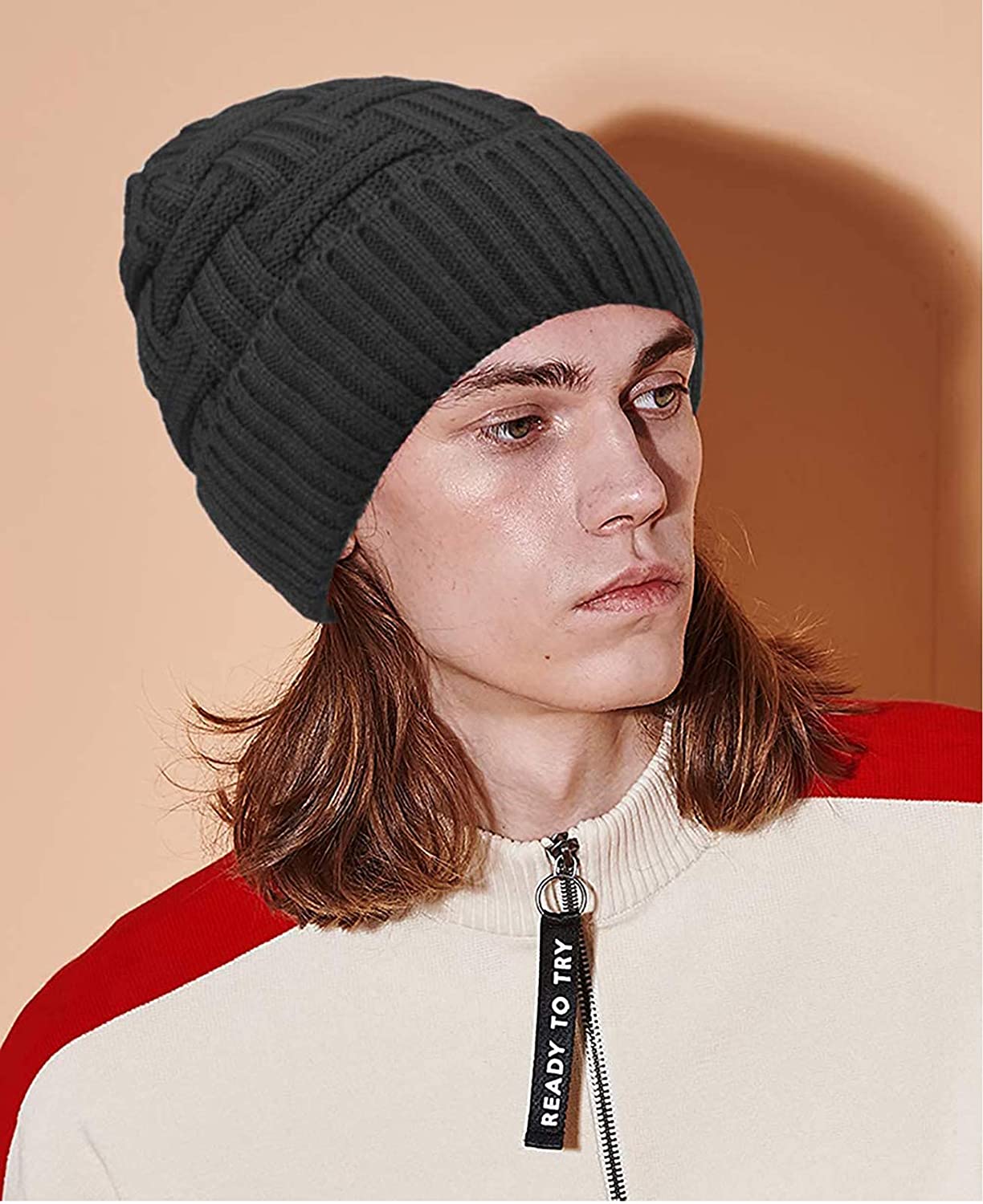 Winter Hat Warm Knitted Wool Thick Baggy Slouchy Beanie