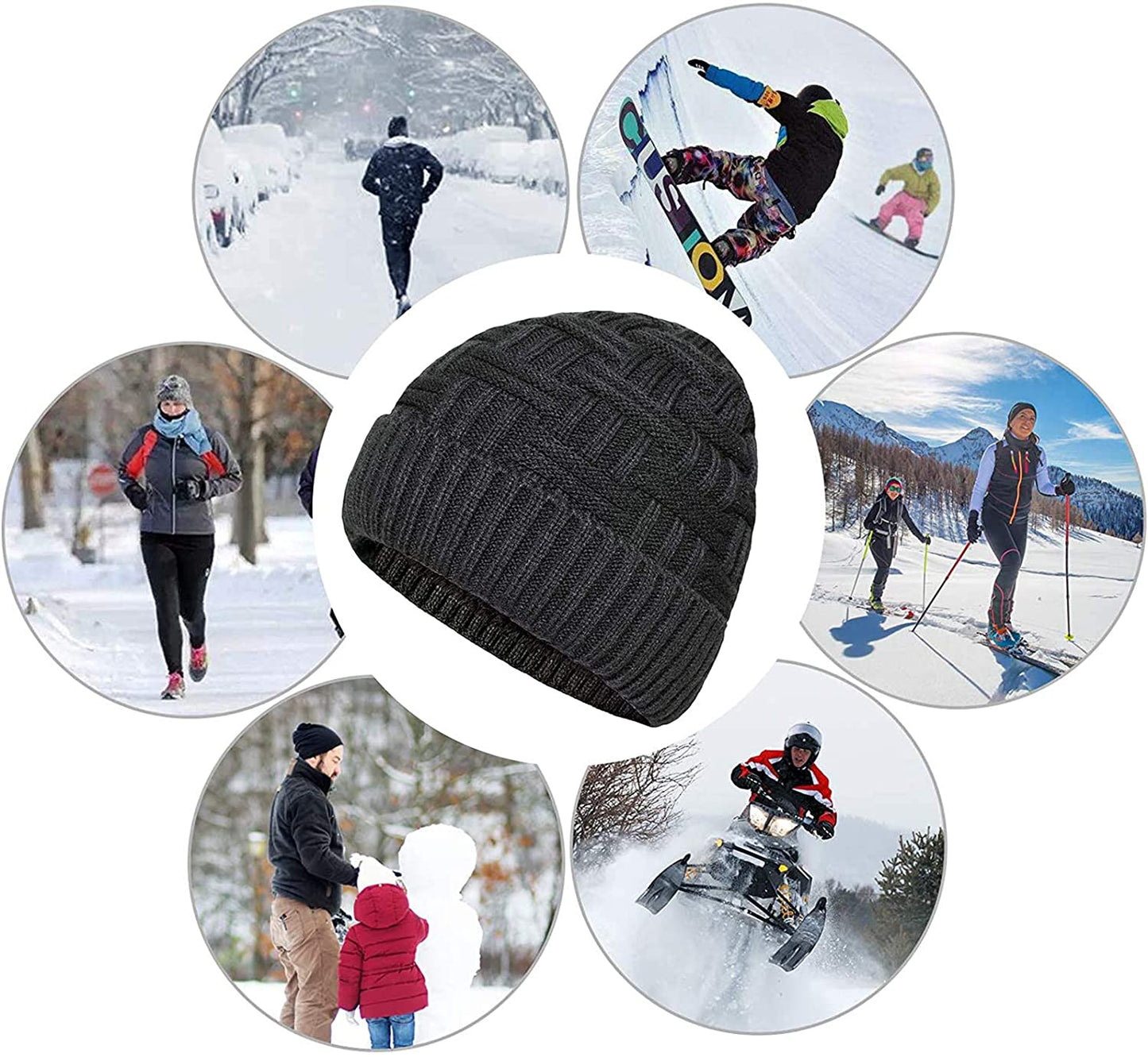 Winter Hat Warm Knitted Wool Thick Baggy Slouchy Beanie