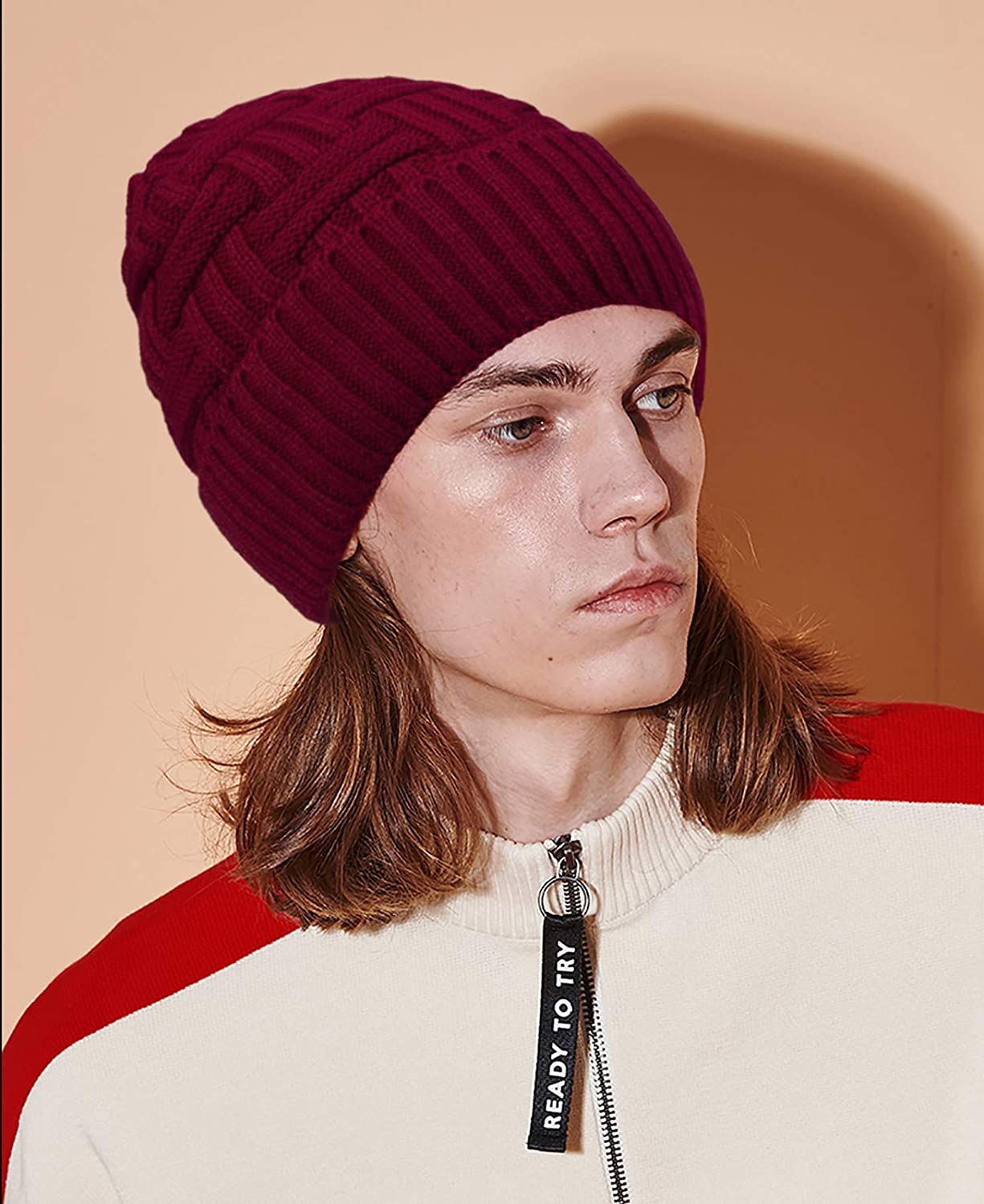 Winter Hat Knitted Wool Thick Baggy Slouchy Beanie Skull Cap