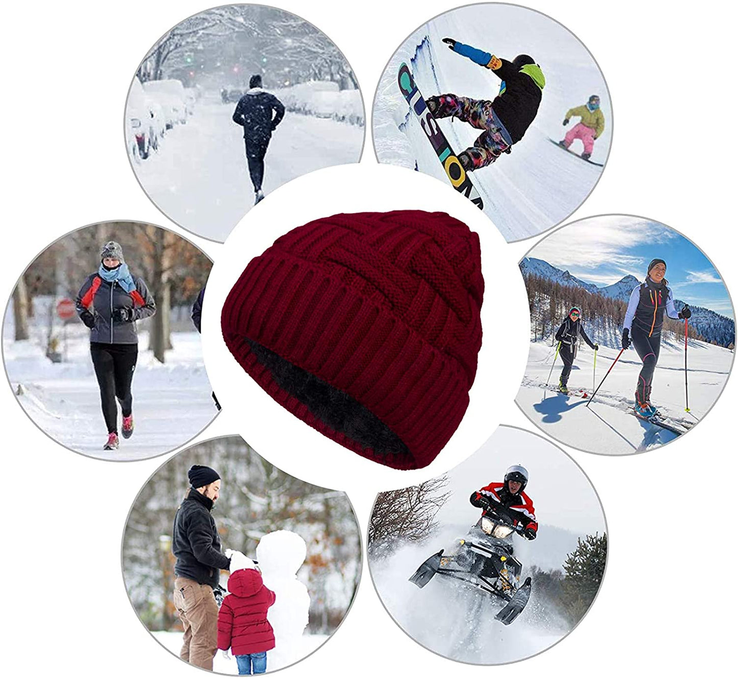 Winter Hat Knitted Wool Thick Baggy Slouchy Beanie Skull Cap