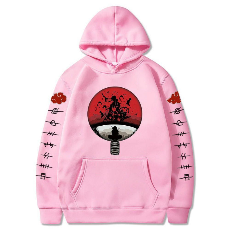 Men's Hoodie Japanese Anime Naruto Cool Uchiha Printed Hoodies Women Pullover