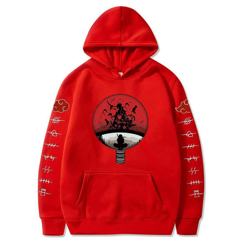 Men's Hoodie Japanese Anime Naruto Cool Uchiha Printed Hoodies Women Pullover