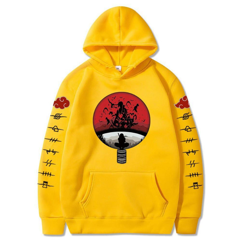 Men's Hoodie Japanese Anime Naruto Cool Uchiha Printed Hoodies Women Pullover