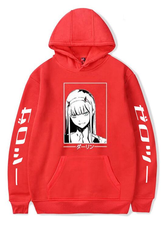 Anime Hoodies Darling in the Franxx Zero Two 002 Manga Streetwear Waifu Kawaii Women's