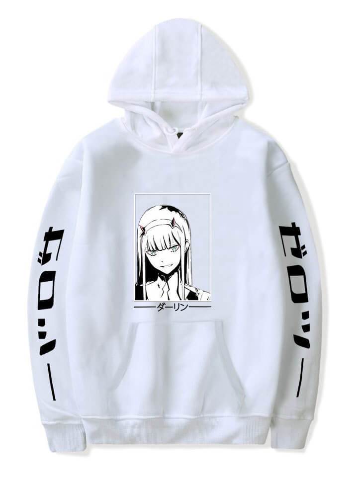 Anime Hoodies Darling in the Franxx Zero Two 002 Manga Streetwear Waifu Kawaii Women's