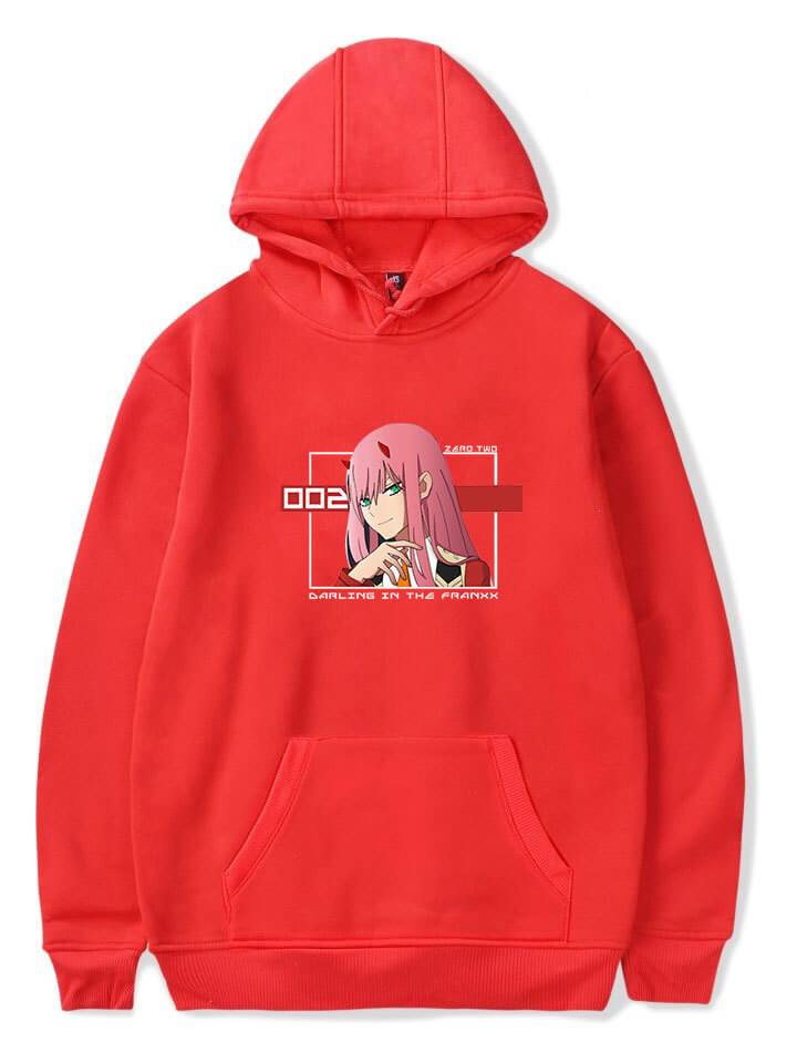 Anime Hoodies Zero Two 002 Darling in the Franxx Manga Waifu Kawaii Women's Streetwear