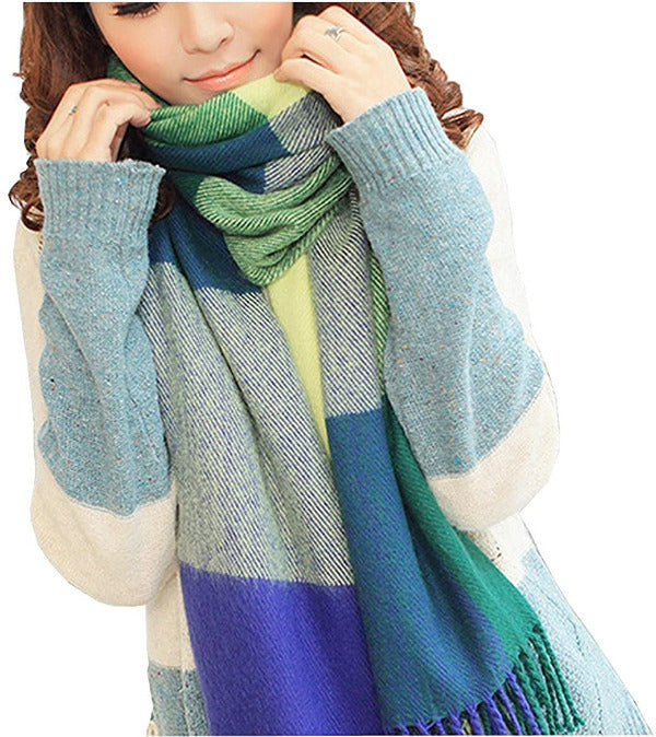 Womens Scarf Plaid Shawls Lattice Large Scarves Gifts