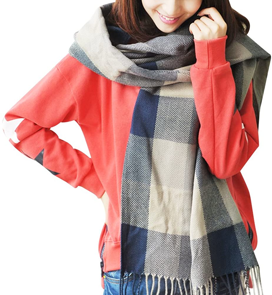 Womens Winter Warm Lattice Large Scarf