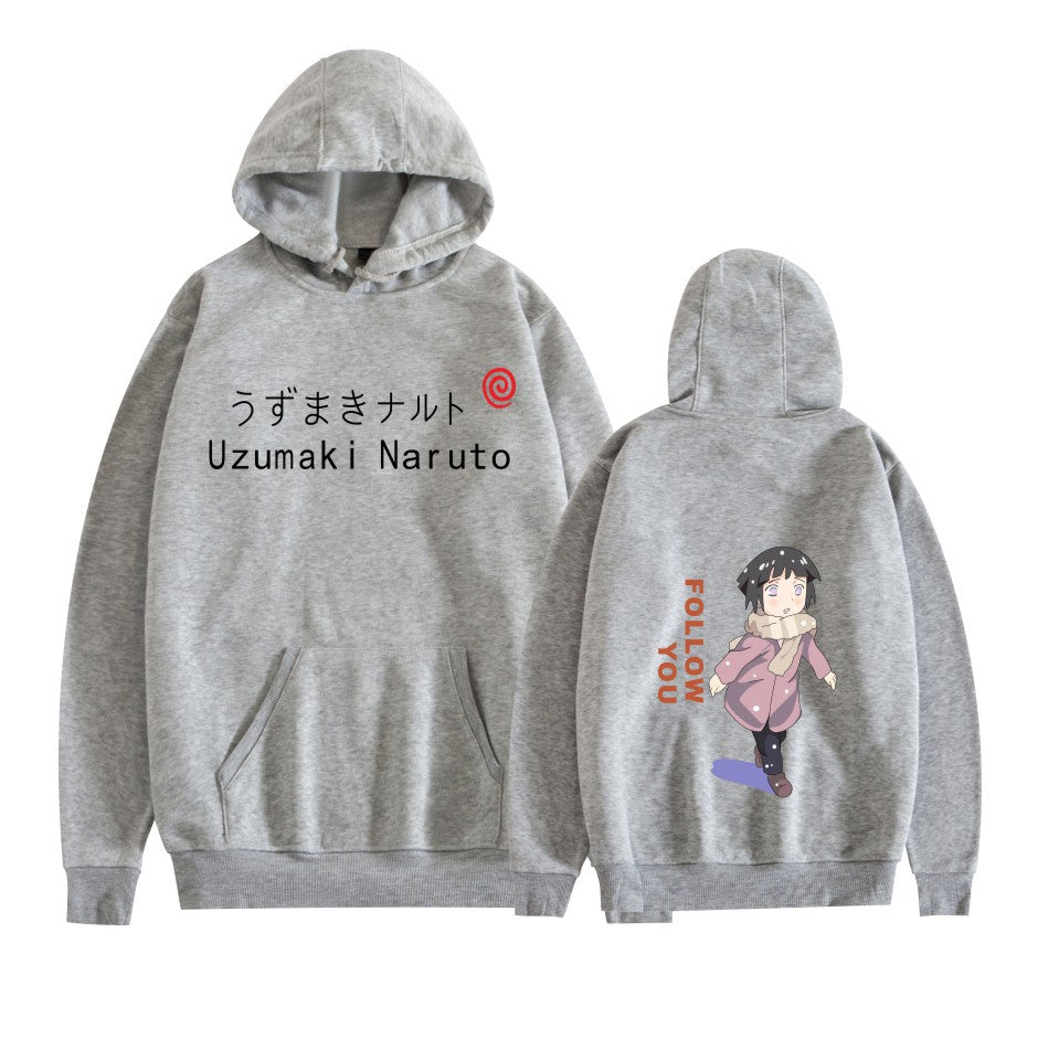 Anime Naruto Uzumaki Hinata Hyuga Printed Hoodies Pullovers Couple Sweatshirts Long Sleeved