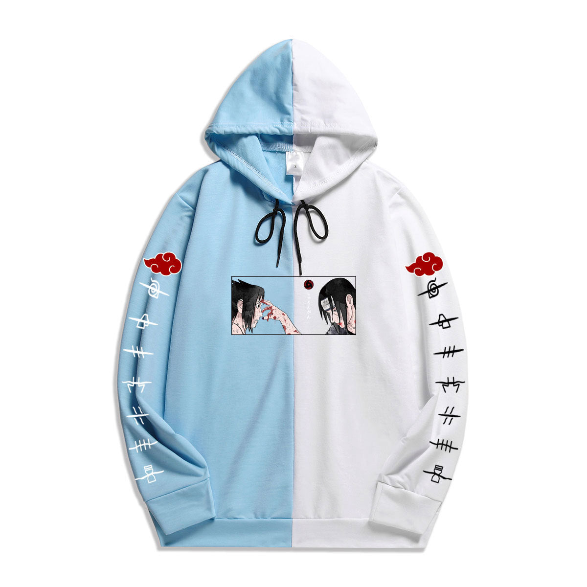 Japan Anime Naruto Itachi Splicing Printed Hoodie Sweatshirt Pullover Casual Hoodies