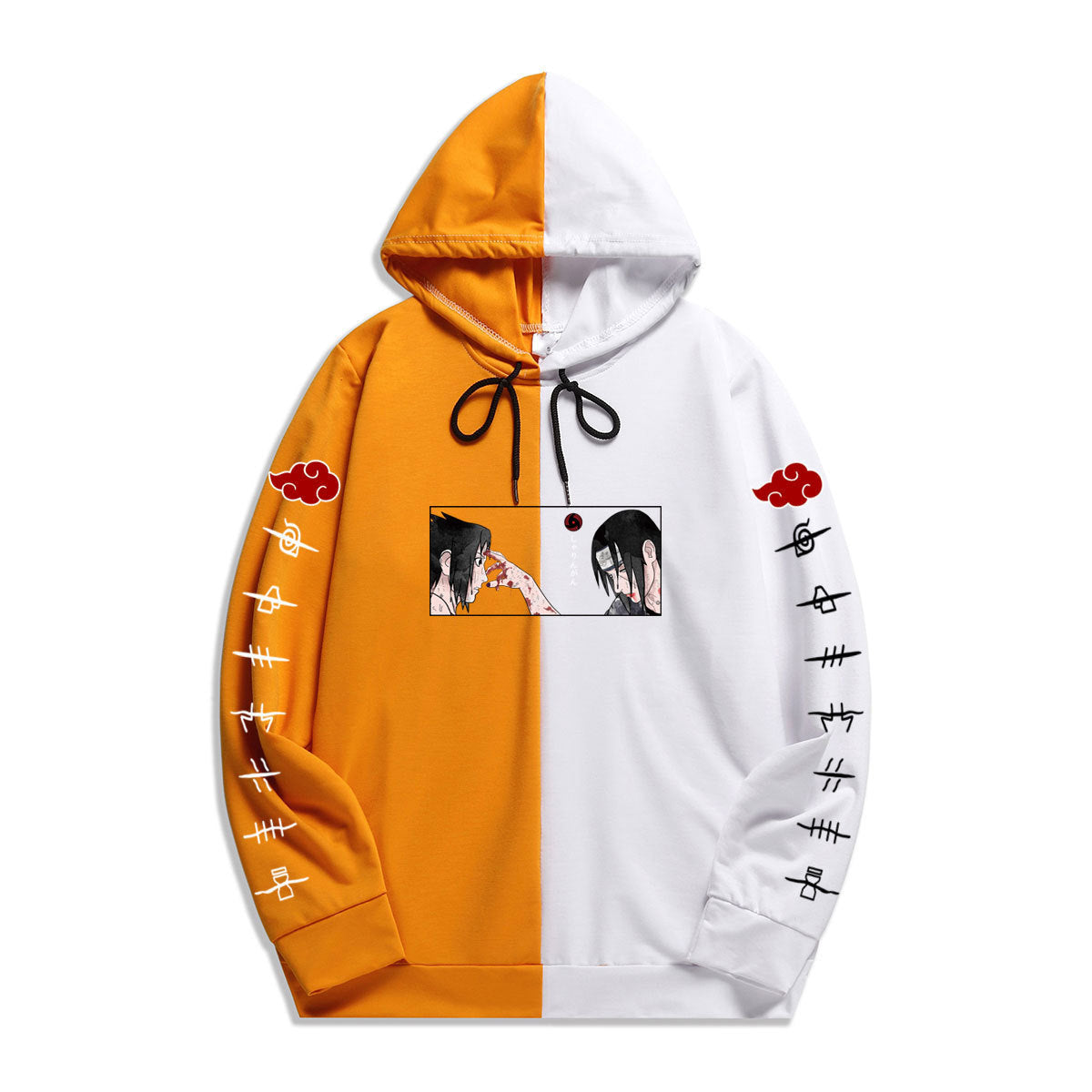 Japan Anime Naruto Itachi Splicing Printed Hoodie Sweatshirt Pullover Casual Hoodies