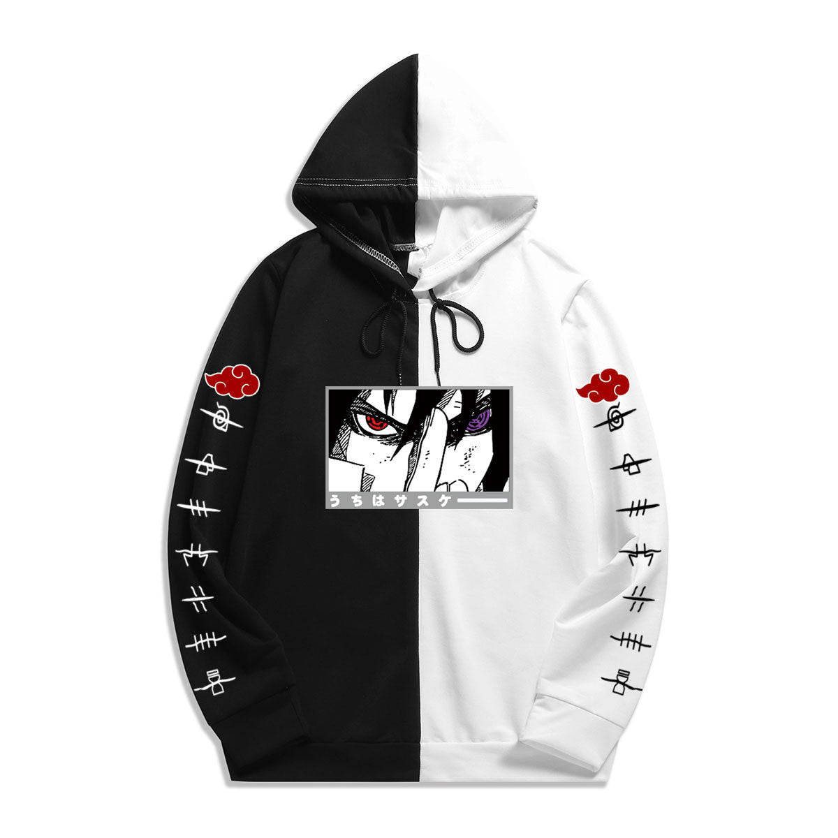 Japan Anime Naruto Itachi Uchiha Splicing Printed Hoodie Sweatshirt Pullover Casual Hoodies