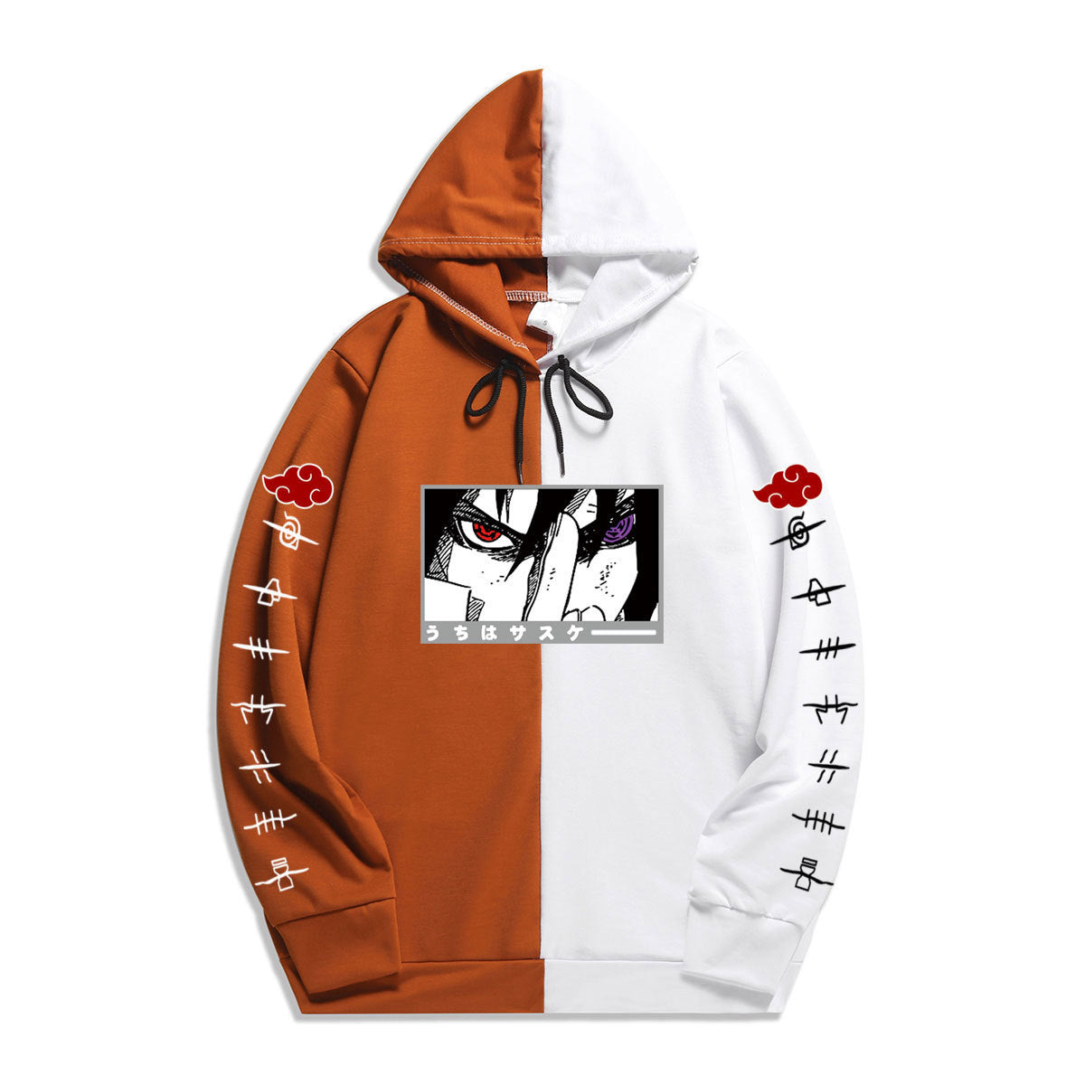 Japan Anime Naruto Itachi Uchiha Splicing Printed Hoodie Sweatshirt Pullover Casual Hoodies