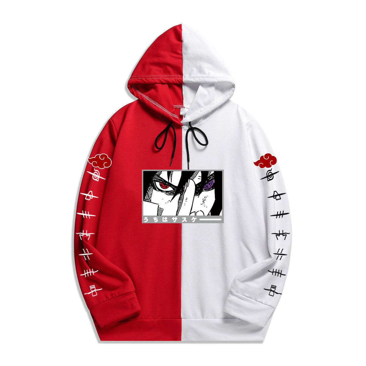 Japan Anime Naruto Itachi Uchiha Splicing Printed Hoodie Sweatshirt Pullover Casual Hoodies