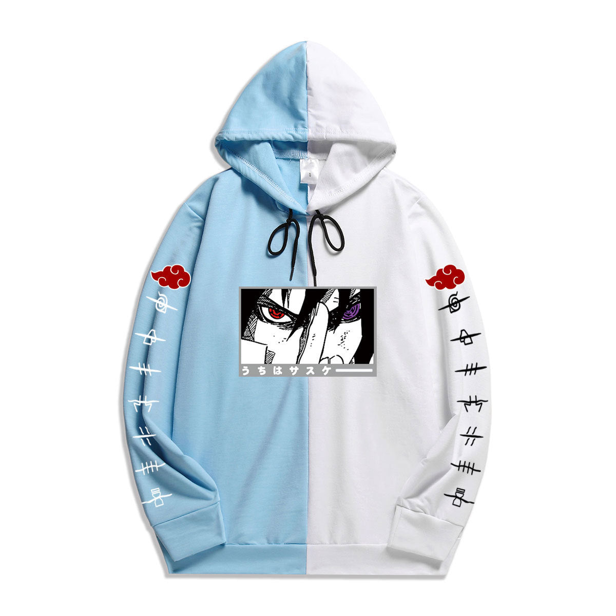 Japan Anime Naruto Itachi Uchiha Splicing Printed Hoodie Sweatshirt Pullover Casual Hoodies
