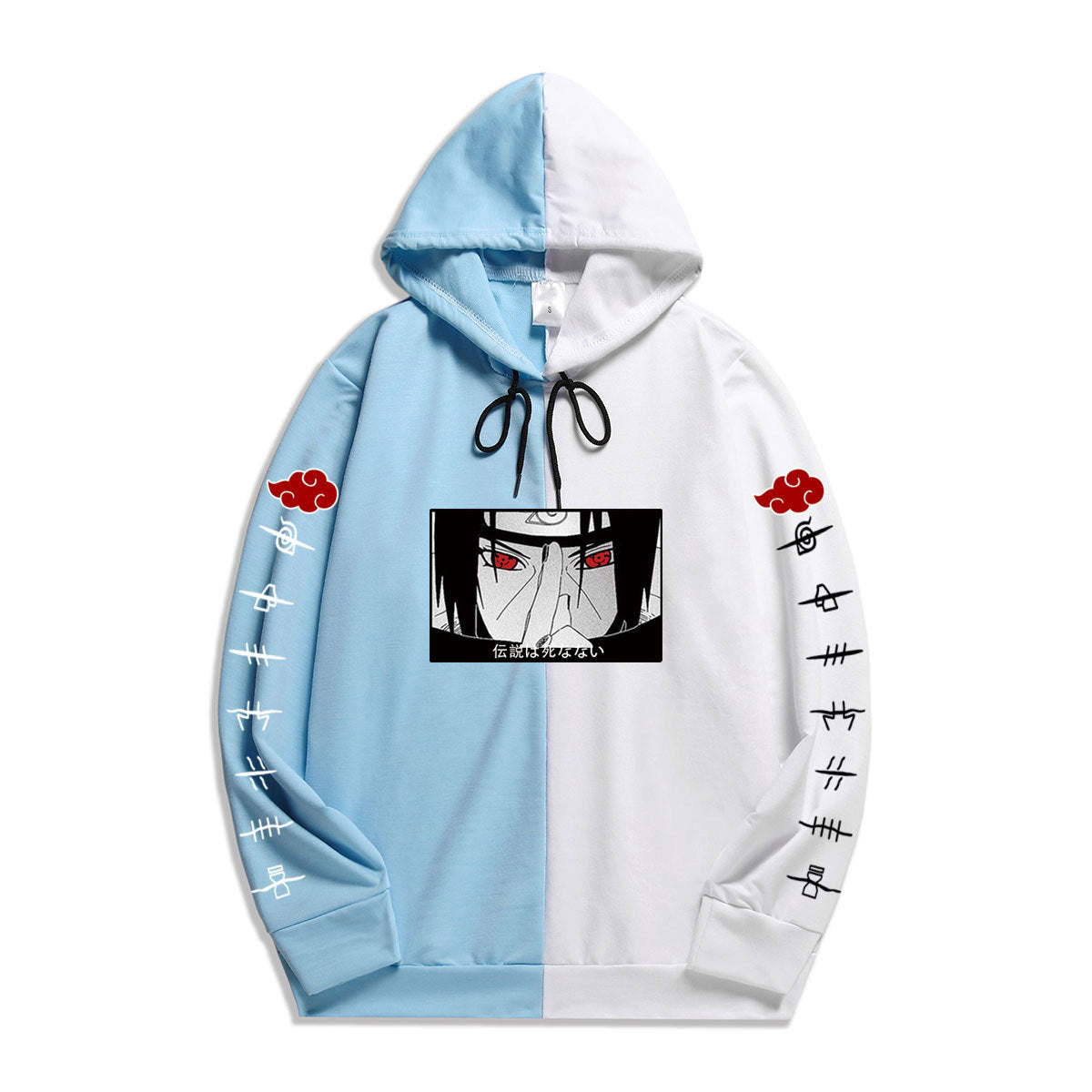 Anime Naruto Itachi Uchiha Splicing Printed Hoodie Sweatshirt Pullover Casual Hoodies