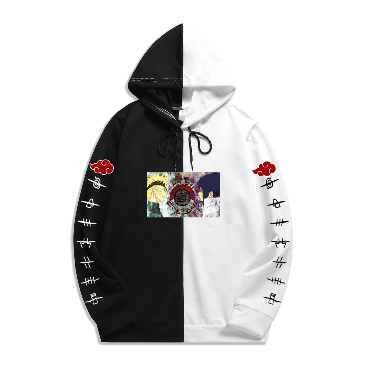 Japan Anime Naruto Itachi Splicing Printed Hoodie Sweatshirt Pullover Casual Hoodies