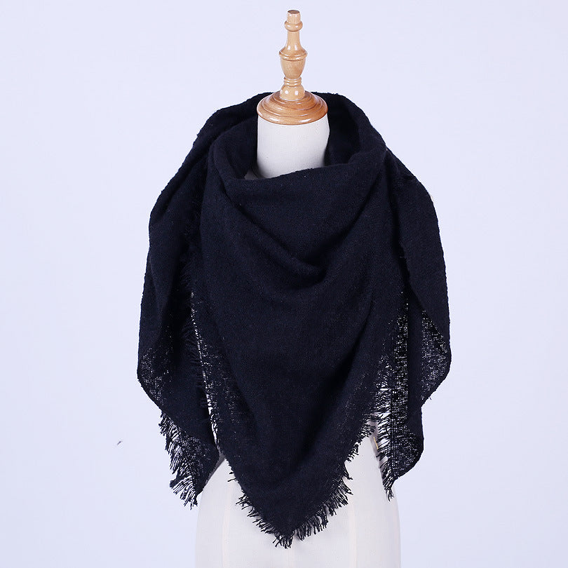 Monochrome circle yarn scarf high quality triangle scarf lady shawl - Loritta