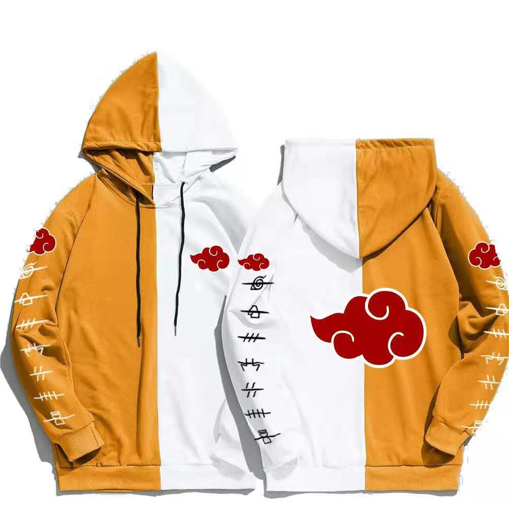 Japan Anime Naruto Itachi Splicing Printed Hoodie Sweatshirt Pullover Casual Hoodies