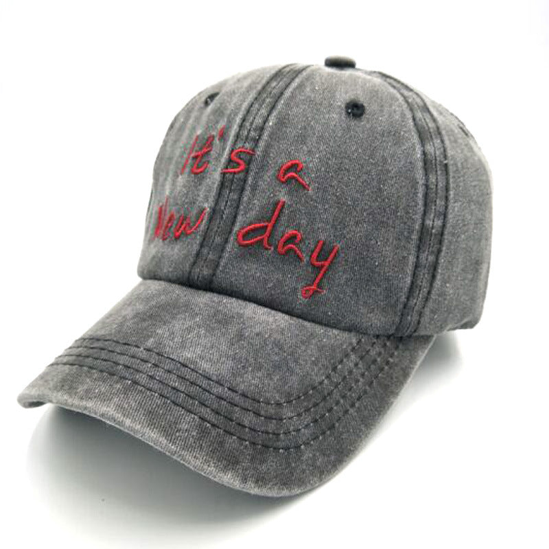 Simple Embroidery Letters Baseball Cap Pure Cotton - Loritta