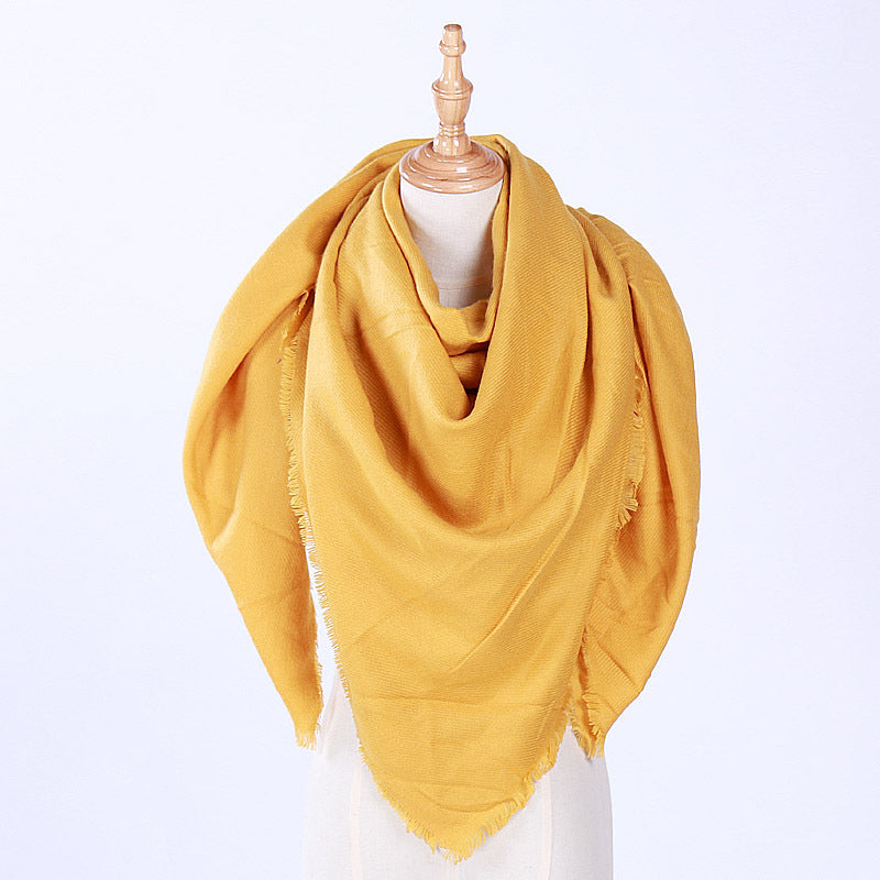 Pure color triangle scarf for autumn and winter - Loritta