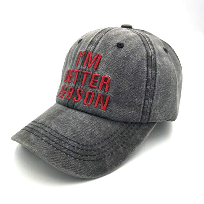 Simple Embroidery Letters Baseball Cap Pure Cotton - Loritta