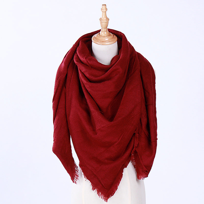 Pure color triangle scarf for autumn and winter - Loritta